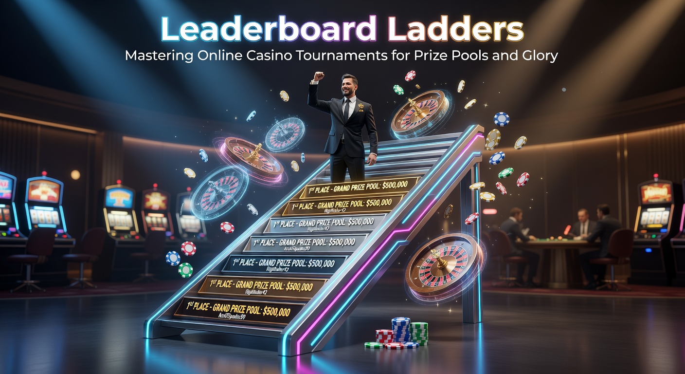 Vibrant online casino leaderboard displaying top players climbing toward massive prize pools in a tournament setting