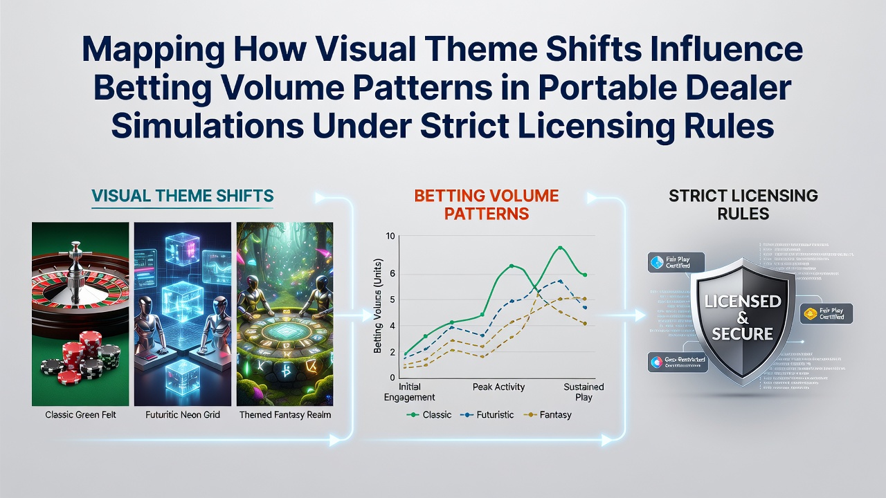Visual analysis dashboard showing theme variations and betting volume trends in mobile dealer simulations