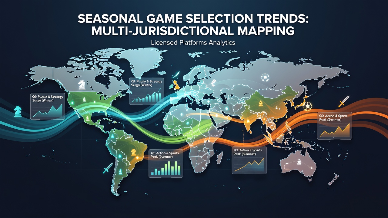Data visualization showing seasonal game selection trends across licensed platforms in multiple jurisdictions