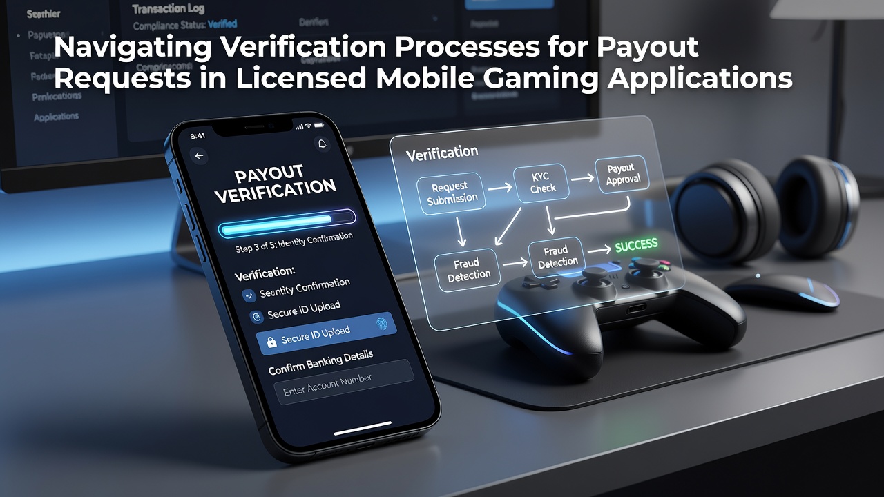 Secure mobile verification interface showing ID upload and confirmation steps in a licensed gaming app